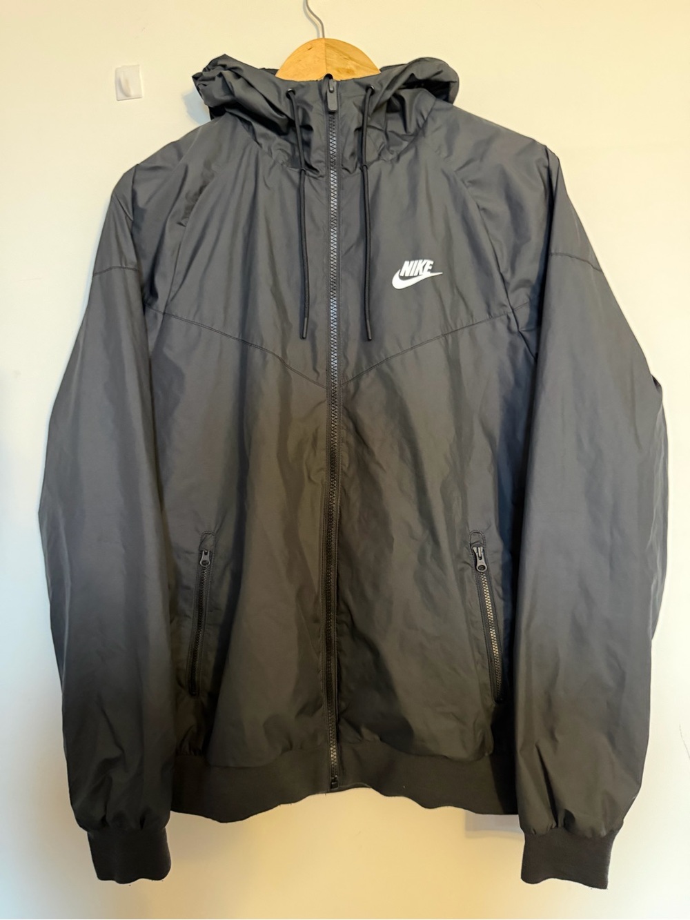 Nike Men's Charcoal Hooded Windbreaker Jacket